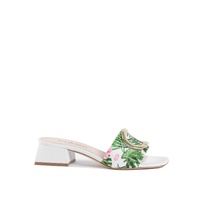 Printed Canvas Flat Mule