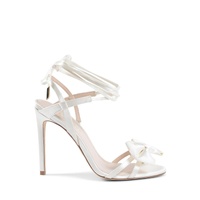 Satin High Heel Sandal with Ankle Laces