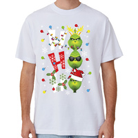 100% Cotton Christmas T-shirt Adult Unisex Tee Tops Funny Santa Party Custume, Shrek (White)