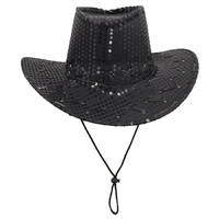 Sequin Cowboy Hat Glitter Cap Western Trilby Shiny Cowgirl Dress Up Party Wear