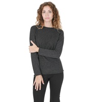 Crown of Edinburgh Cashmere Women's Premium Cashmere Boatneck Sweater in Dark gray