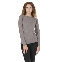 Crown of Edinburgh Cashmere Women's Cashmere Boatneck Sweater in Taupe