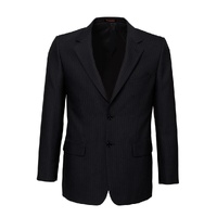 Mens Single Breasted 2 Button Suit Jacket Work Business - Pin Striped