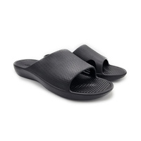 Archline Rebound Orthotic Slides Flip Flop Thongs Slip On Arch Support - Black