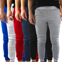 3x Mens Fleece Skinny Track Pants Jogger Gym Casual Sweat Warm - Assorted Colours