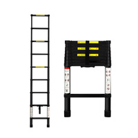  Multipurpose Aluminium Ladder Telescopic 2.6M Black 2.6 Meter