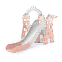  Kids Slide Swing Basketball Ring Pink