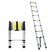 2.6M Telescopic Ladder Aluminium Extension Extendable Steps Adjustable Height