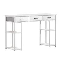 Computer Desk Drawer Shelves Study Table 120CM White