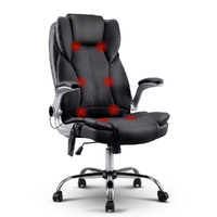 8 Point Massage Office Chair PU Leather Black