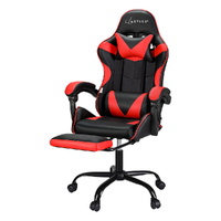 2 Point Massage Gaming Office Chair Footrest Red