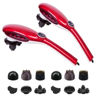 2X 6 Heads Portable Handheld Massager Soothing Stimulate Blood Flow Shoulder Red