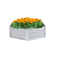 60cm Hexagon Shape Galvanised Raised Garden Bed Vegetable Herb Flower Outdoor Planter Box