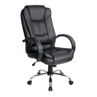 Executive Office Chair Leather Tilt Black