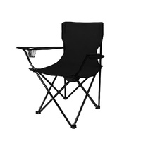  Camping Chairs Folding Arm Foldable Black