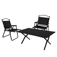  Folding Camping Table Chair Set Black