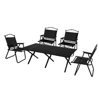  Folding Camping Table Chair Set Black