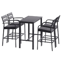 Gardeon Outdoor Bar Set 5-Piece Patio Dining Chairs Aluminium Table Stools