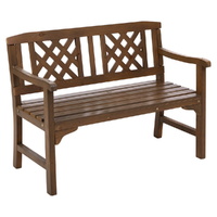 Outdoor Garden Bench Wooden Chair 2 Seat Patio Furniture Lounge Natural