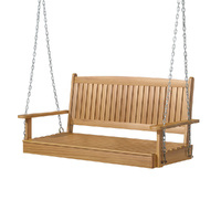 Porch Swing Chair With Chain Outdoor Furniture Wooden Bench 2 Seat Teak