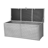 Outdoor Storage Box 390L Container Lockable Garden Bench Tools Toy Shed Black