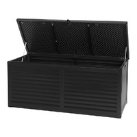 Outdoor Storage Box 490L Container Lockable Garden Bench Shed Tools Toy All Black