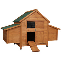 Chicken Coop Rabbit Hutch 150cm x 68cm x 96cm Large House Run Cage Wooden Outdoor Pet Enclosure