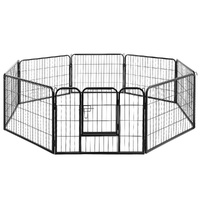 24" 8 Panel Dog Playpen Pet Exercise Cage Enclosure Fence Play Pen