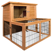 Chicken Coop 96cm x 96cm x 100cm Rabbit Hutch Large Run Wooden Cage Outdoor House