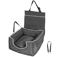  Dog Car Booster Seat Belt Pet Backrest Grey