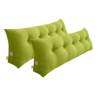 2X 180cm Green Triangular Wedge Bed Pillow Headboard Backrest Bedside Tatami Cushion Home Decor