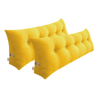 2X 180cm Yellow Triangular Wedge Bed Pillow Headboard Backrest Bedside Tatami Cushion Home Decor