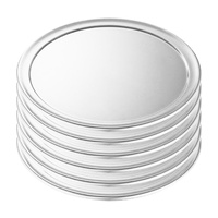 6X 9-inch Round Aluminum Steel Pizza Tray Home Oven Baking Plate Pan