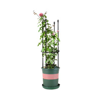 73cm 4-Bar Plant Frame Stand Trellis Vegetable Flower Herbs Outdoor Vine Support Garden Rack with Rings