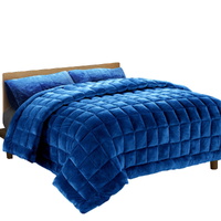 Faux Mink Quilt Blue King