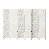 Clover Room Divider Screen Privacy Wood Dividers Stand 6 Panel White