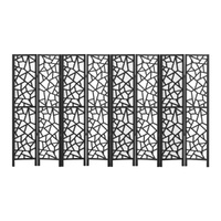 Clover Room Divider Screen Privacy Wood Dividers Stand 8 Panel Black