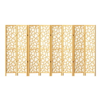 Clover Room Divider Screen Privacy Wood Dividers Stand 8 Panel Natural