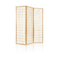 Room Divider Screen Wood Timber Dividers Fold Stand Wide Beige 3 Panel