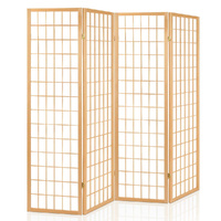 Room Divider Screen Wood Timber Dividers Fold Stand Wide Beige 4 Panel