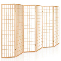 Room Divider Screen Wood Timber Dividers Fold Stand Wide Beige 6 Panel