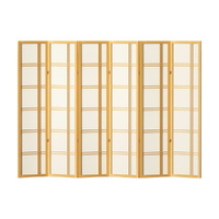 Room Divider Screen Privacy Wood Dividers Stand 6 Panel Nova Natural