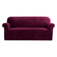 Sofa Cover Couch Covers 3 Seater Velvet Ruby Red