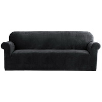 Sofa Cover Couch Covers 4 Seater Velvet Black