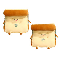 2X Cute Face Toast Bread Wedge Cushion Stuffed Plush Cartoon Back Support Pillow Home Decor