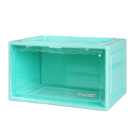  Sneaker Display Case Stackable Cyan