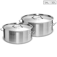 Stock Pot 14L 32L Top Grade Thick Stainless Steel Stockpot 18/10