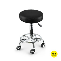 2x  Swivel Salon Barstool Hairdressing Black