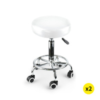 2x  Swivel Salon Barstool Hairdressing White