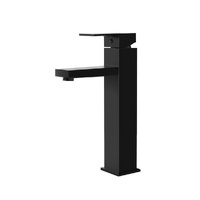 Bathroom Basin Mixer Tap Square Tall Faucet Vanity Laundry Black